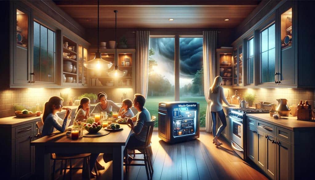 Without a whole home generator, you may find yourself scrambling with temporary solutions such as flashlights or portable heaters.