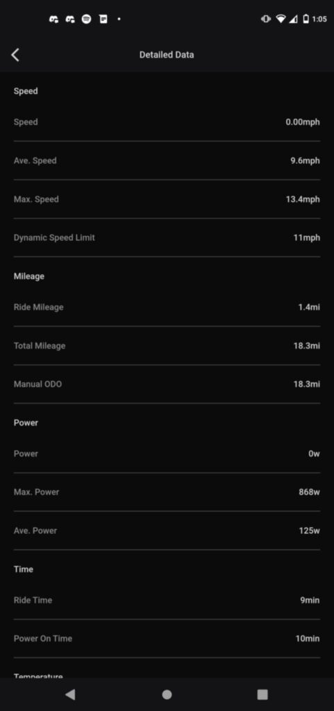 As mentioned above a few times, the Inmotion app is a simple-to-use control center and stat recorder for the electric unicycle.