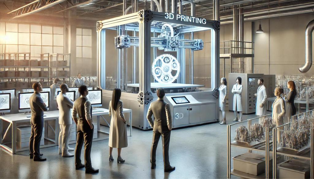 3D printing involves creating three-dimensional objects from digital files by layering materials - like plastic, metal, ceramics, or even organic matter - on top of each other.