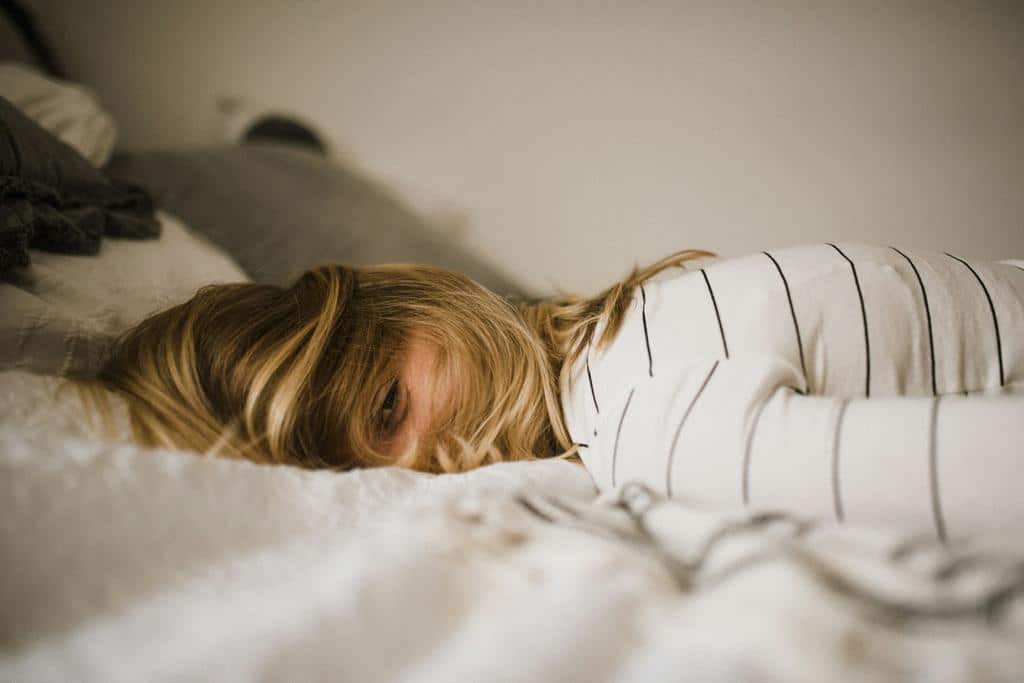 A woman not sleeping