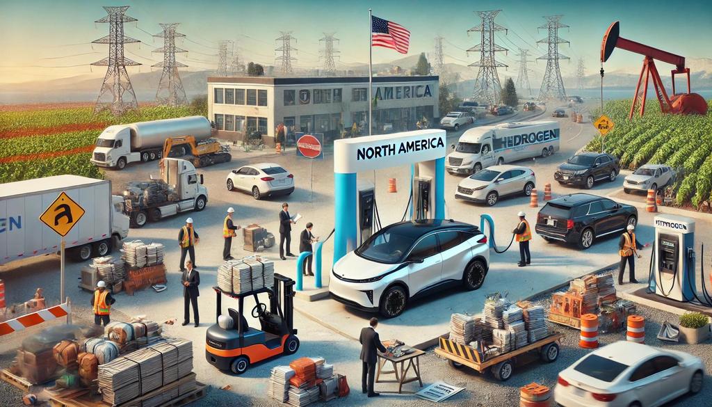 In North America, the landscape for hydrogen vehicles is more fragmented.