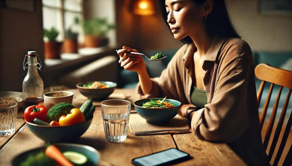 Mindful eating encourages you to slow down, savor your meals, and be more aware of what you're putting into your body.