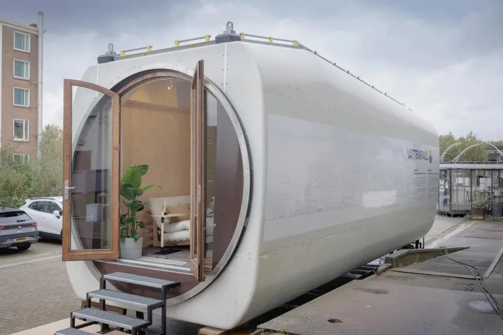 By creatively recycling wind turbine nacelles into tiny homes, companies like Vattenfall and Superuse Studios show that even the largest and most industrial components can be repurposed for housing.