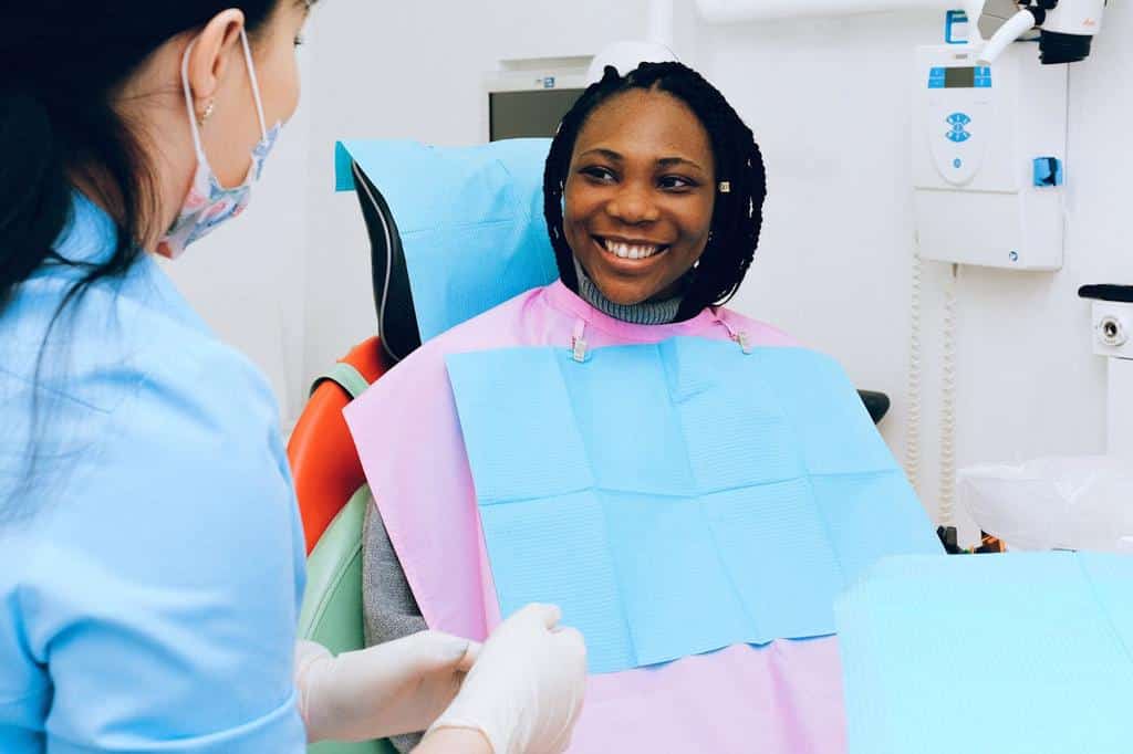Woman with a dentist