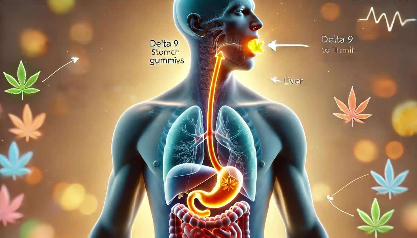 Delta 9 THC gummies are edible products infused with this compound. When ingested, the gummies are digested in the stomach.