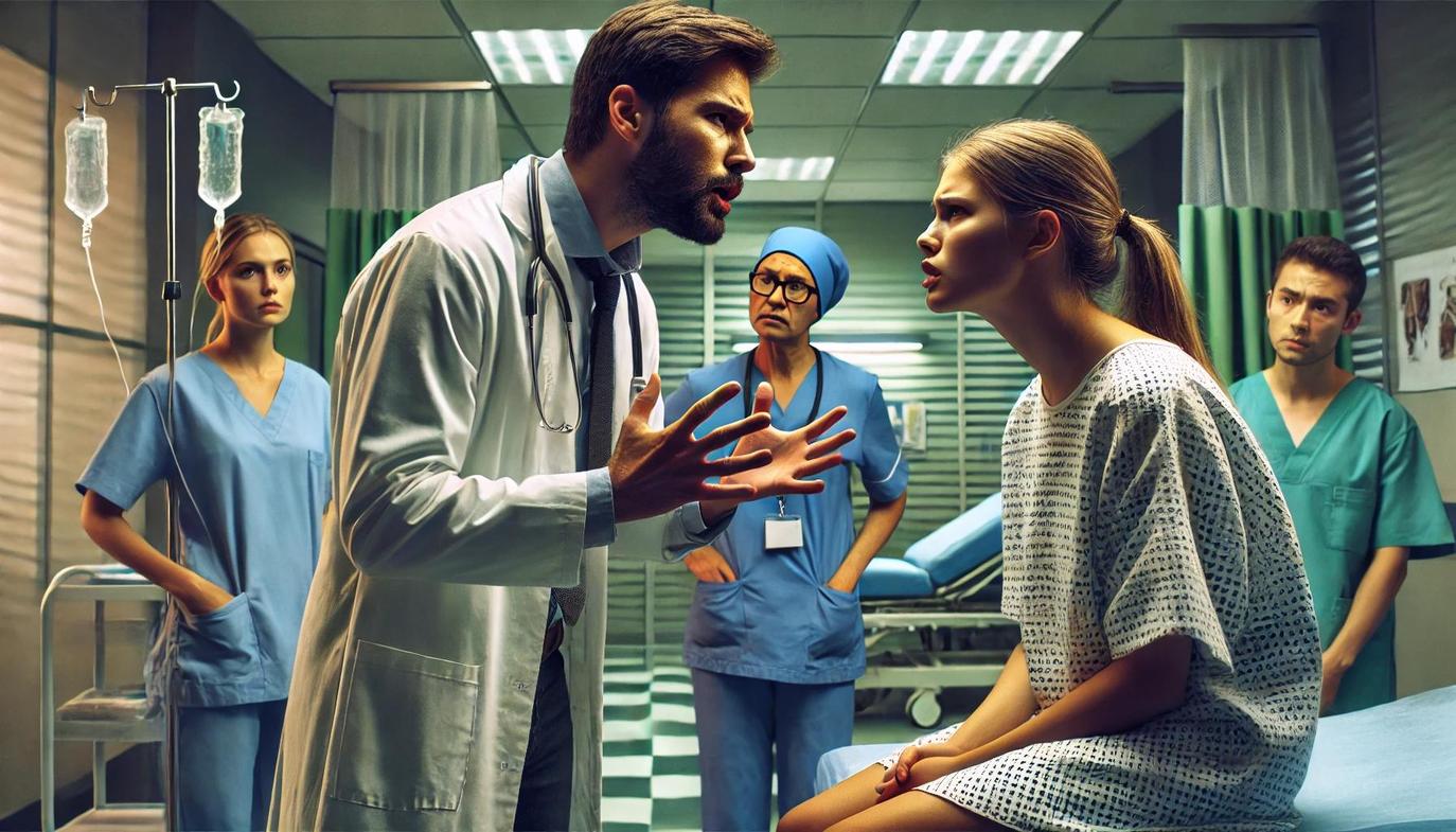 Medical professionals are required to deal with patients in a respectful, sympathetic, and professional manner.