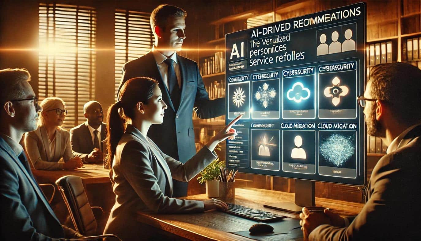 AI examines user behavior, purchase history, and preferences to suggest the most relevant services or products.