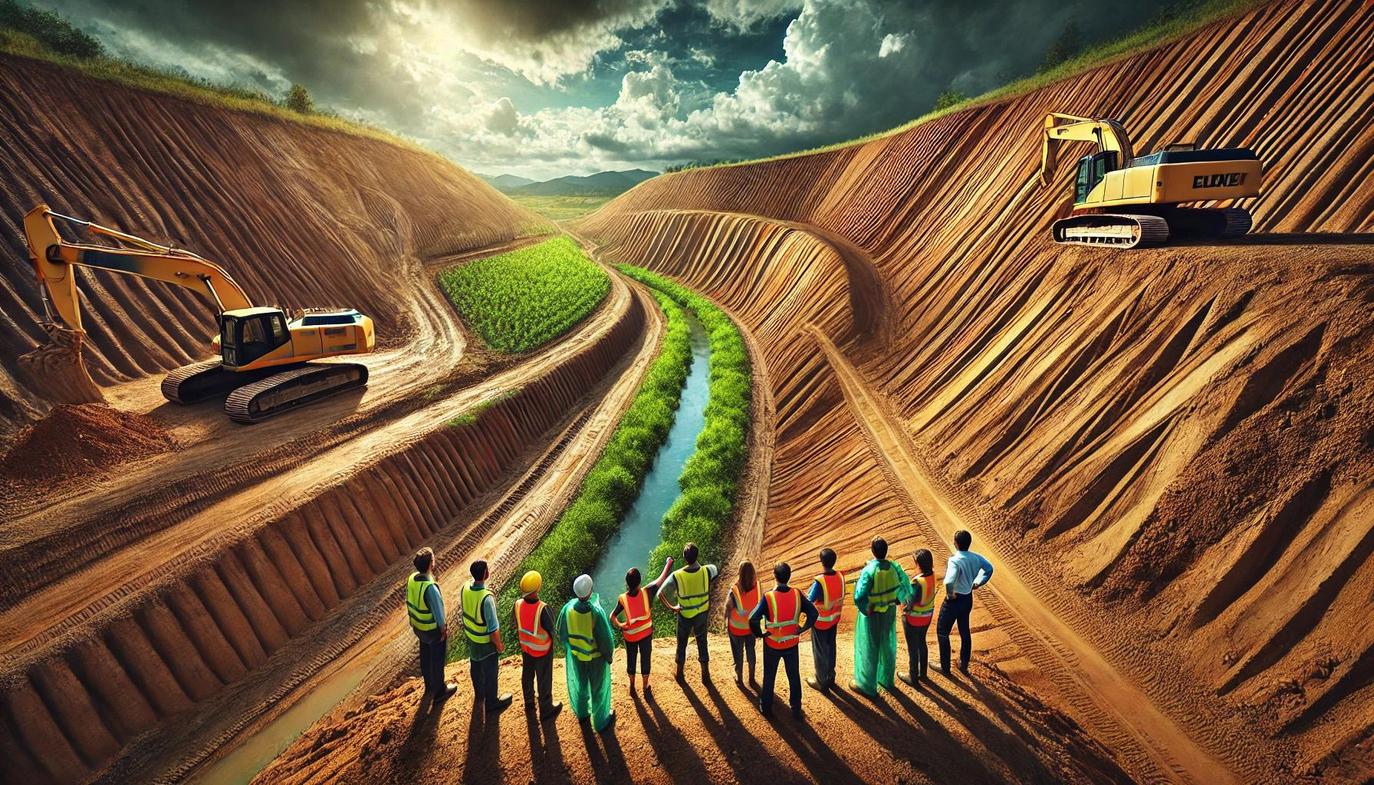 Excavation enables the careful reshaping of land to manage water flow and reduce surface runoff.
