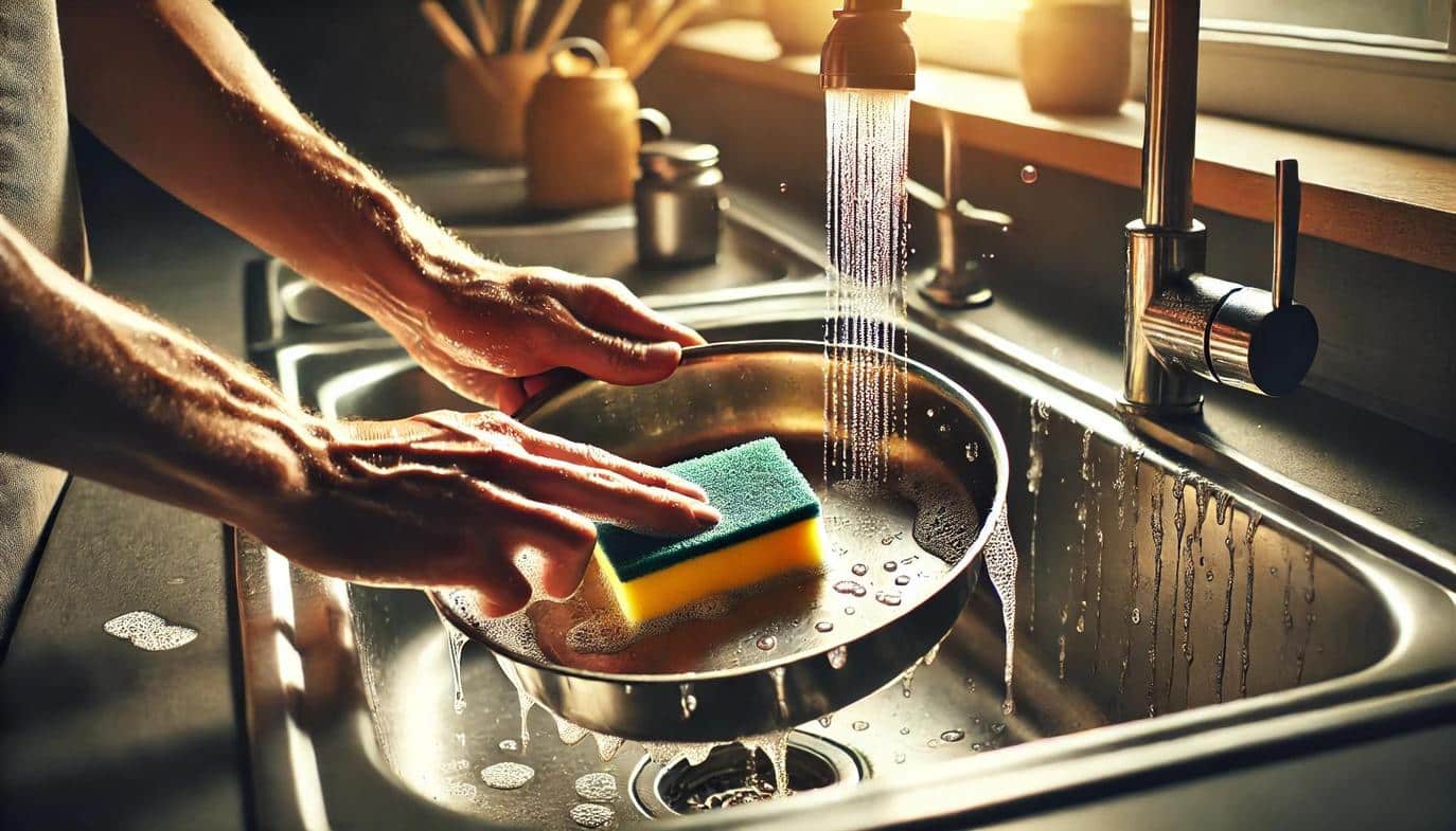 Always use a non-abrasive sponge with warm, soapy water to clean your stainless steel.