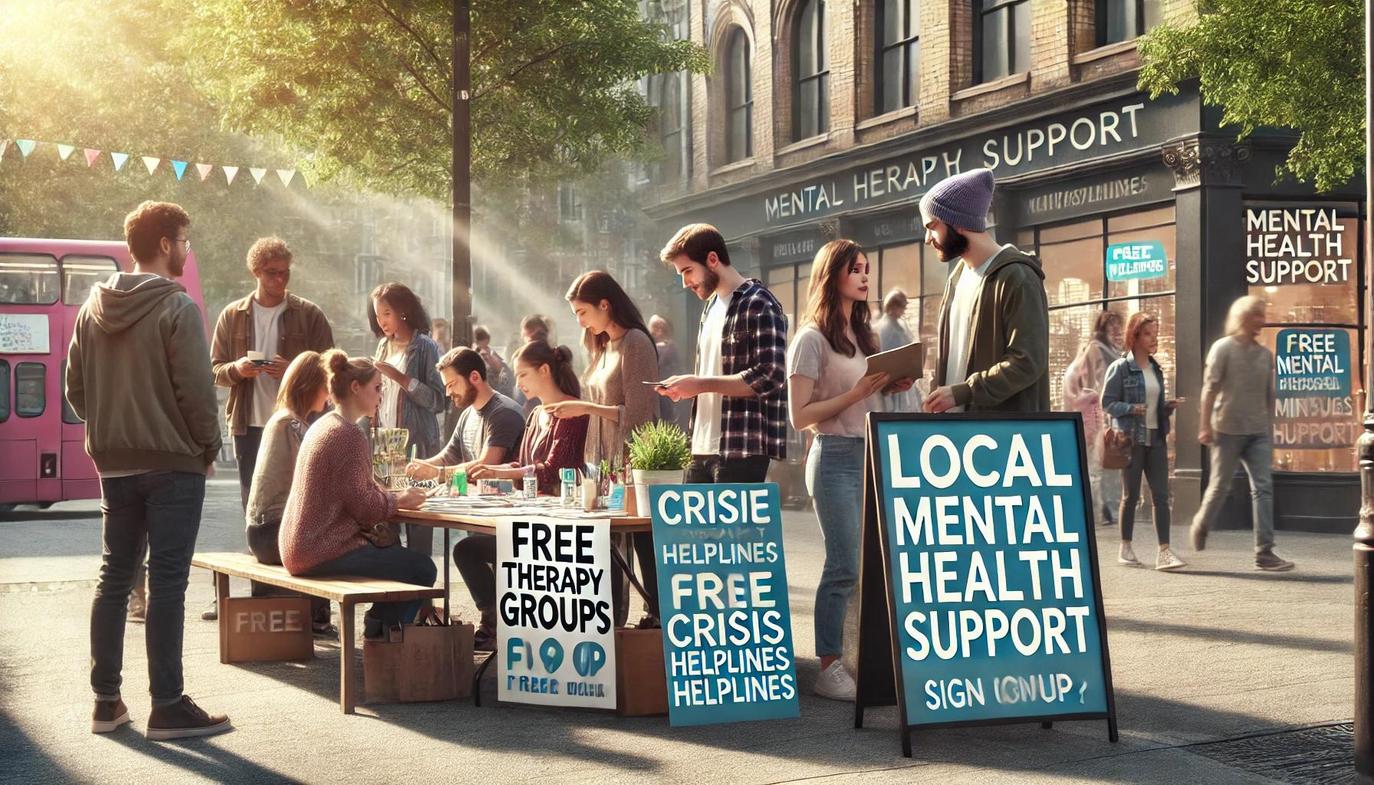 Community clinics may offer sliding-fee therapy, and free peer support groups often meet at community centers, churches, or online.