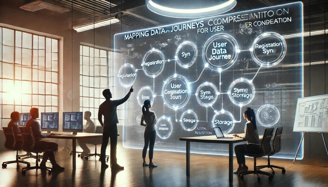 Visual storyboards of how personal identifiers travel within and outside an application clarify what developers, analysts, and compliance teams must coordinate.