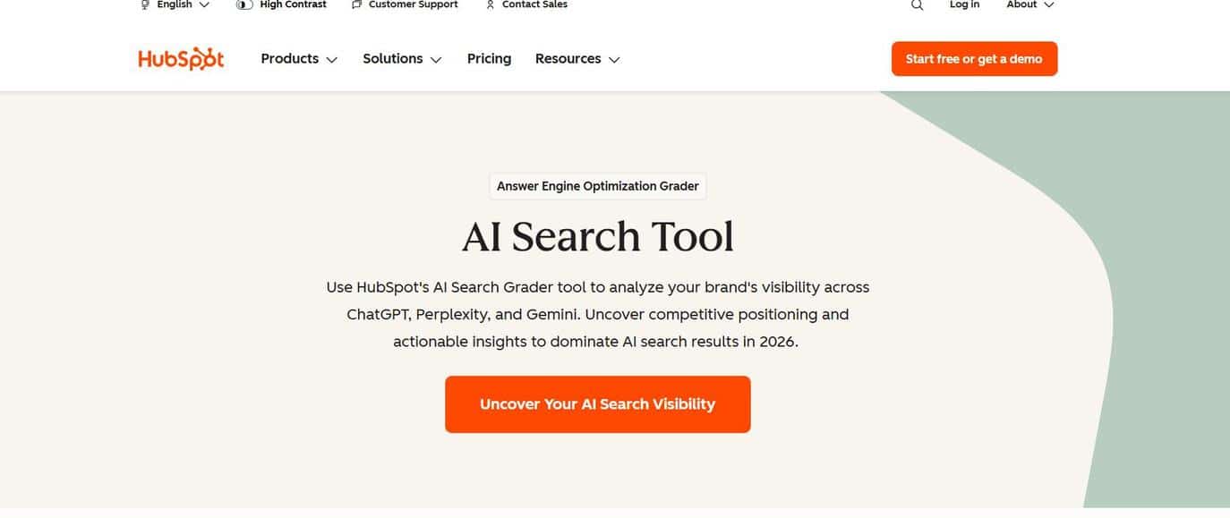 HubSpot integrates AI search monitoring into its broader marketing suite, allowing teams to track authority without leaving their existing workflow.