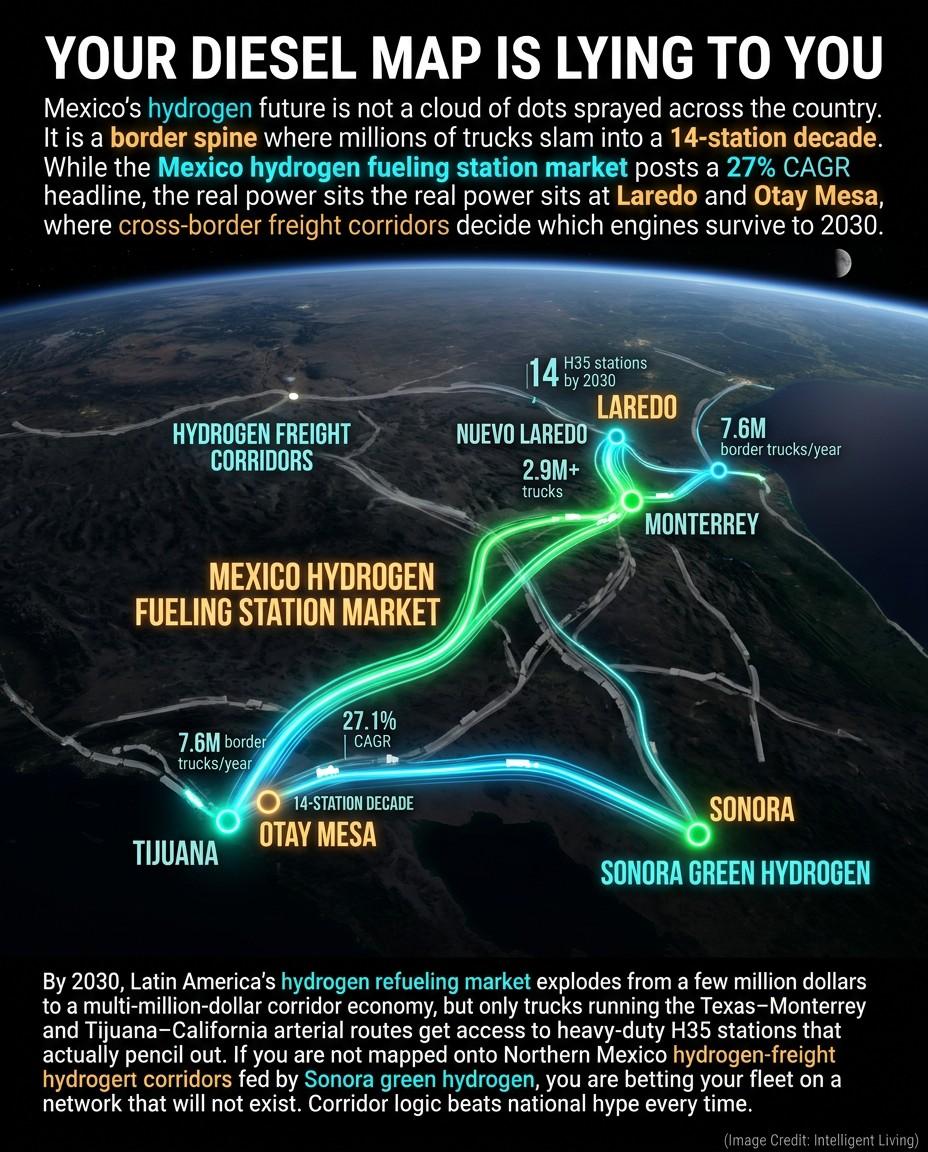 The Mexico hydrogen fueling station market is projected to grow from $0.7 million in 2024 to $3.0 million by 2030, reflecting a 27.1 percent CAGR between 2025 and 2030.