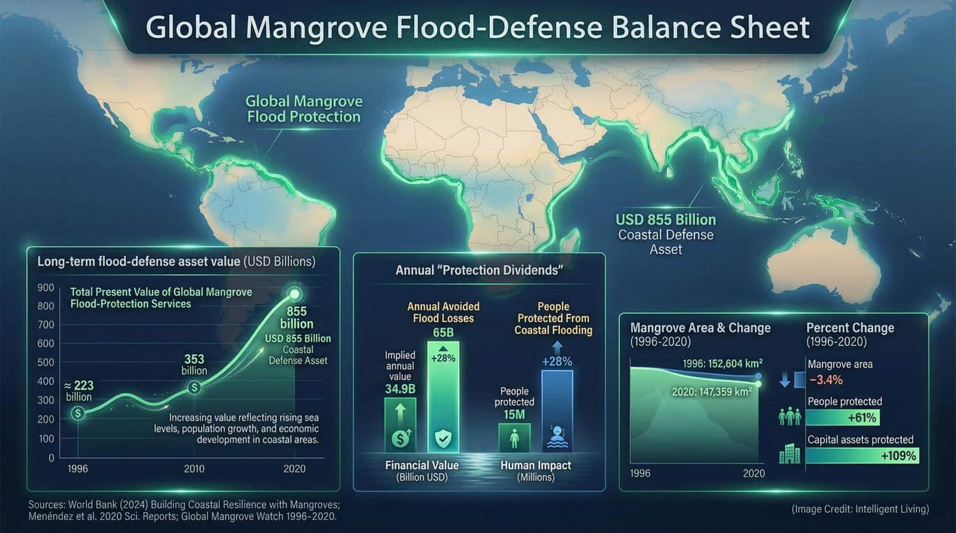 Framing mangroves as protective capital makes it easier to justify budgets for conservation and restoration as routine infrastructure maintenance rather than optional conservation spending.