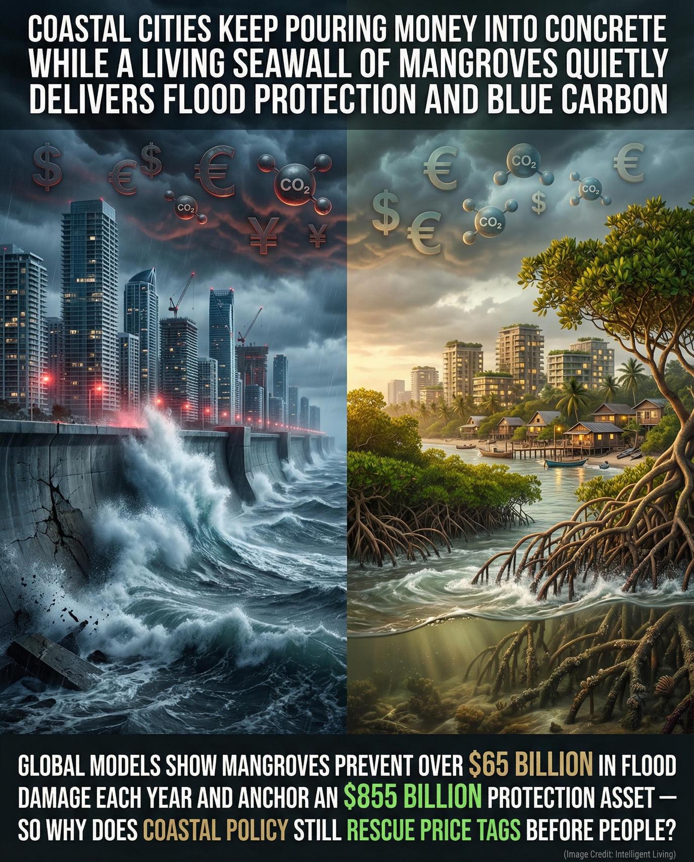 Global mangrove flood protection is currently valued at approximately $855 billion in present value terms