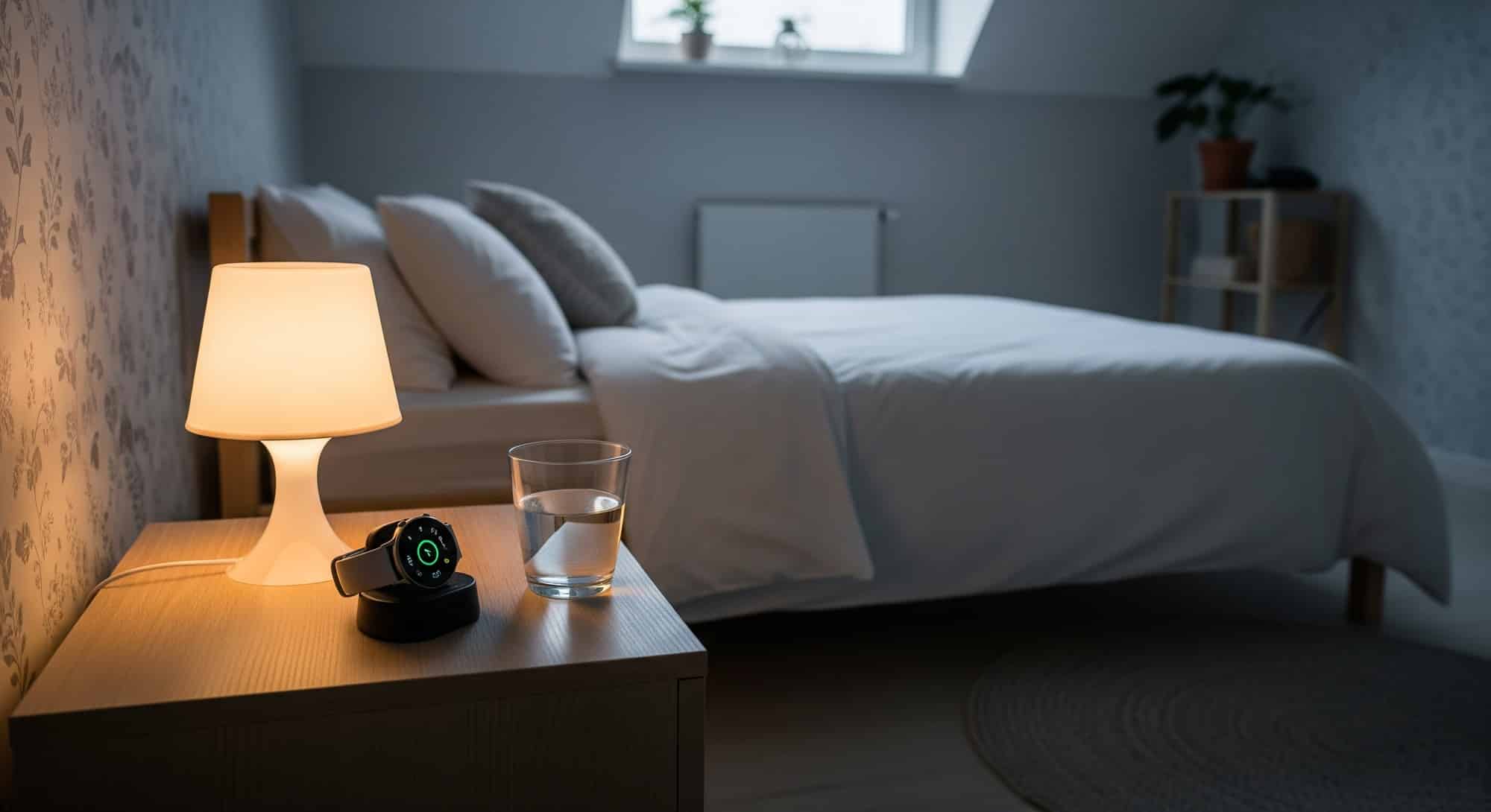 A peaceful bedroom setup emphasizing the importance of rest and recovery for runners.
