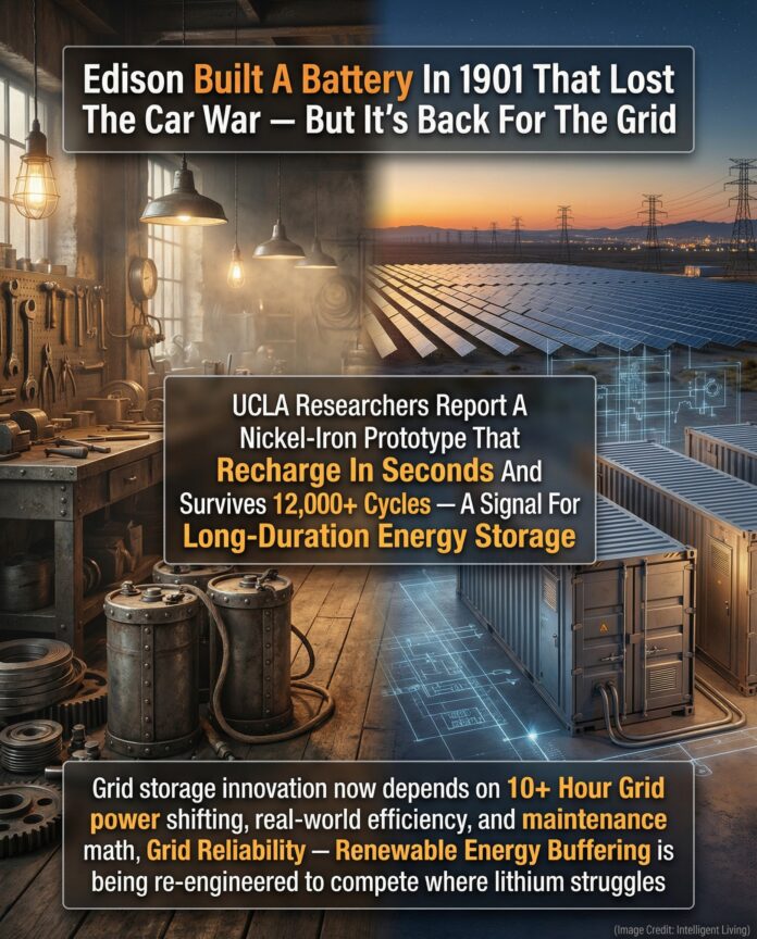 UCLA Researchers Revive Edison's Old 1901 Nickel-Iron Battery for Long ...