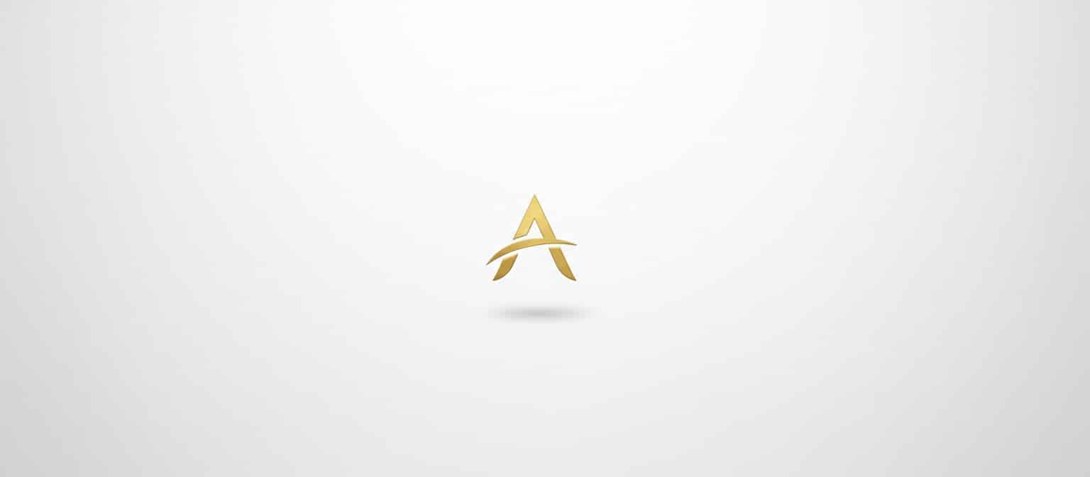 An elegant and minimalist branding presentation showing a single logo used with plenty of white space.