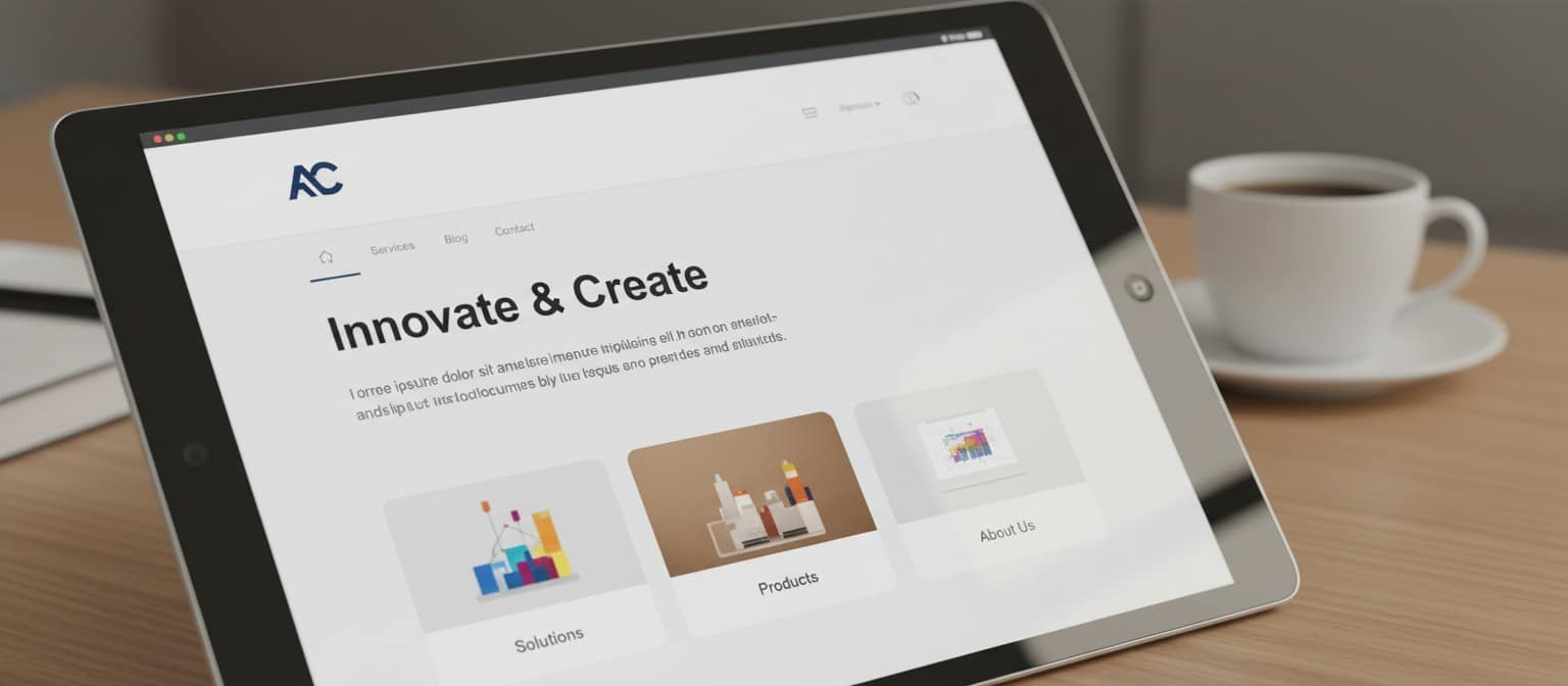 A close-up of a well-organized website layout showing clear visual hierarchy and subtle logo placement.