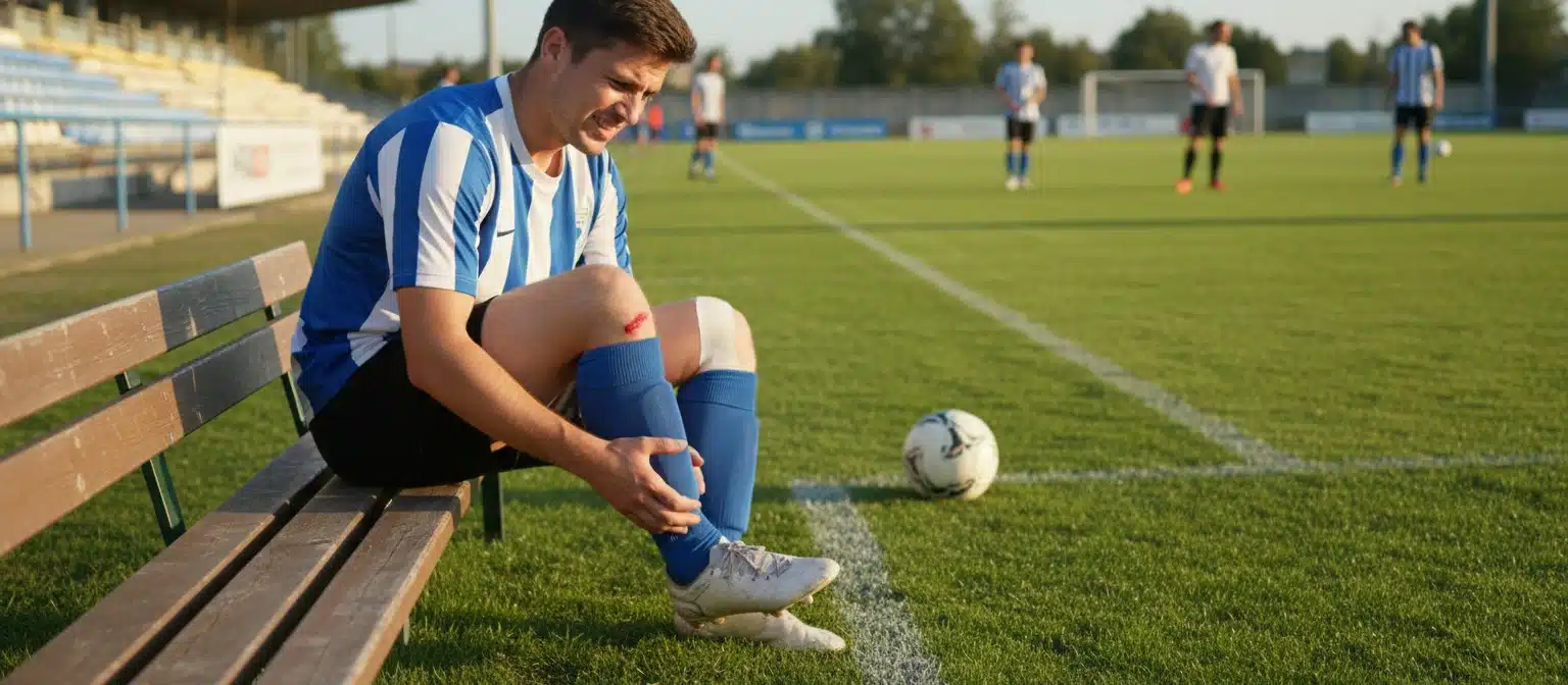 Why You Should Treat Minor Sports Injuries Before They Worsen An athlete resting after a minor sports injury, holding their knee while sitting on a field bench