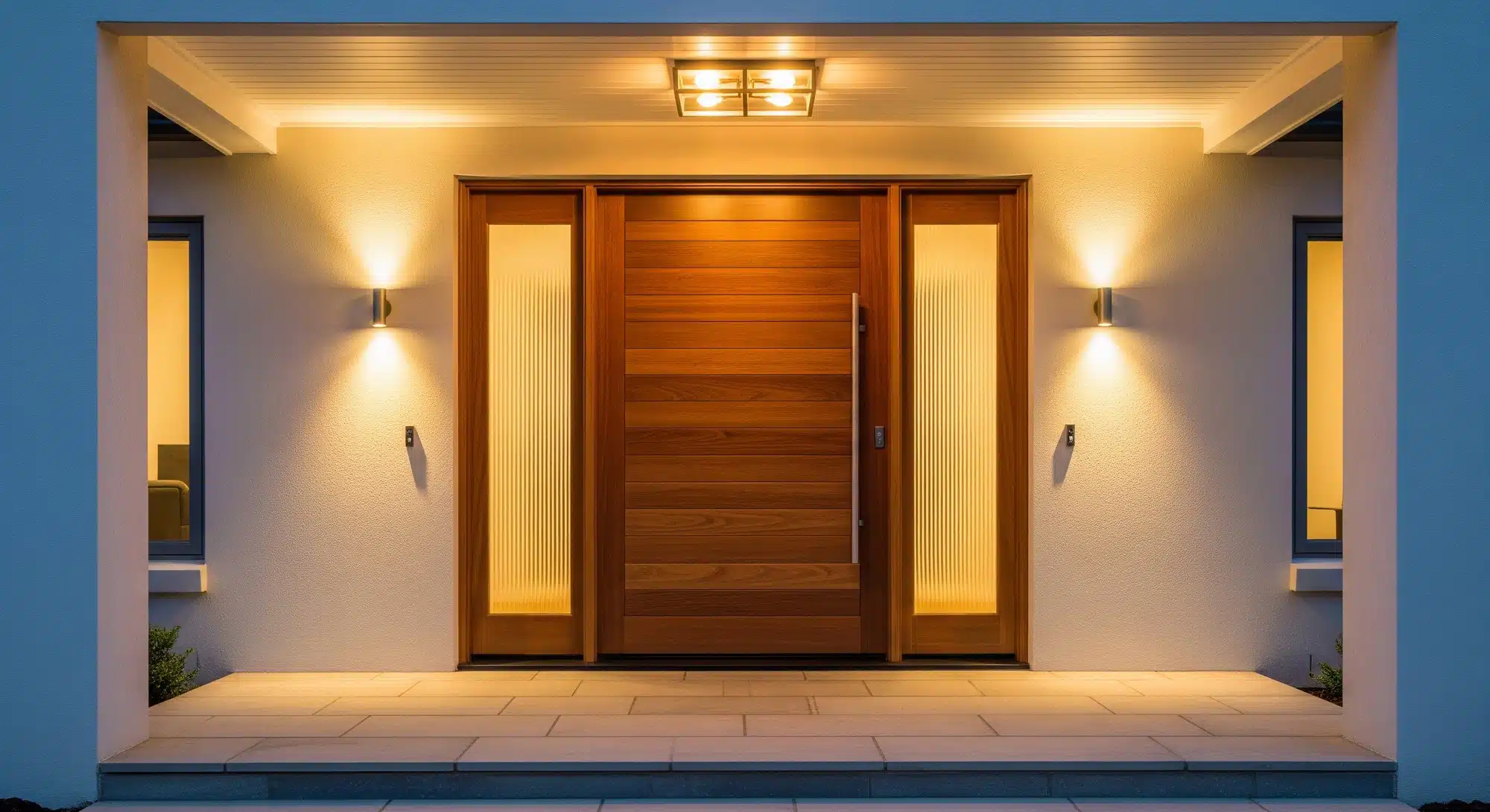 Welcoming step-free home entrance with wide doorway and smooth pathway