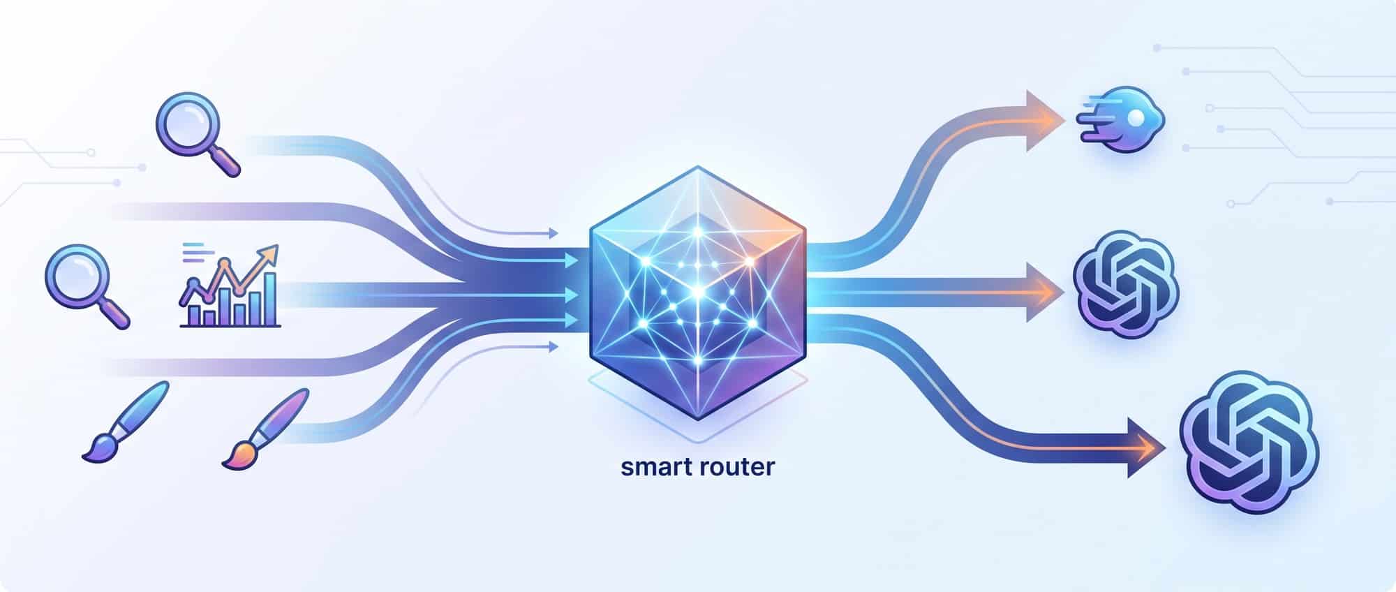 Intelligent AI model routing system directing tasks to appropriate models based on complexity