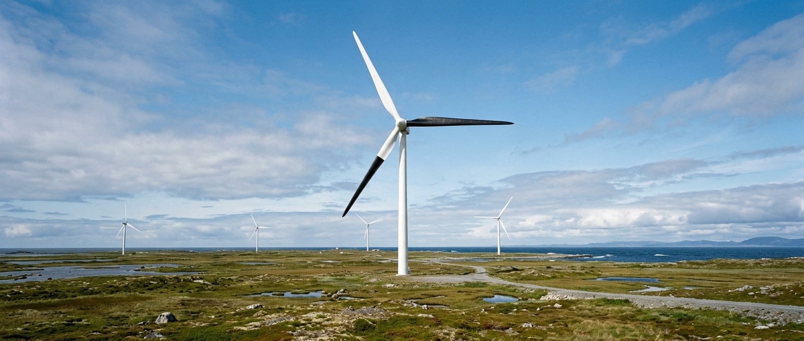Norway Cut Bird Deaths by 72% With Black Wind Turbine Blades Wind turbine with exactly one of the three blades painted solid black standing in an open landscape under blue sky