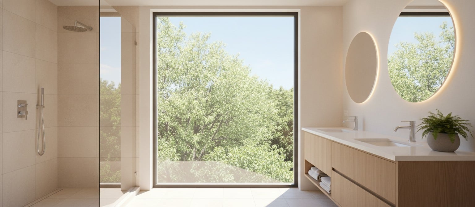Bathroom Upgrades That Boost Daily Comfort at Home Bright modern bathroom with walk-in shower and natural light