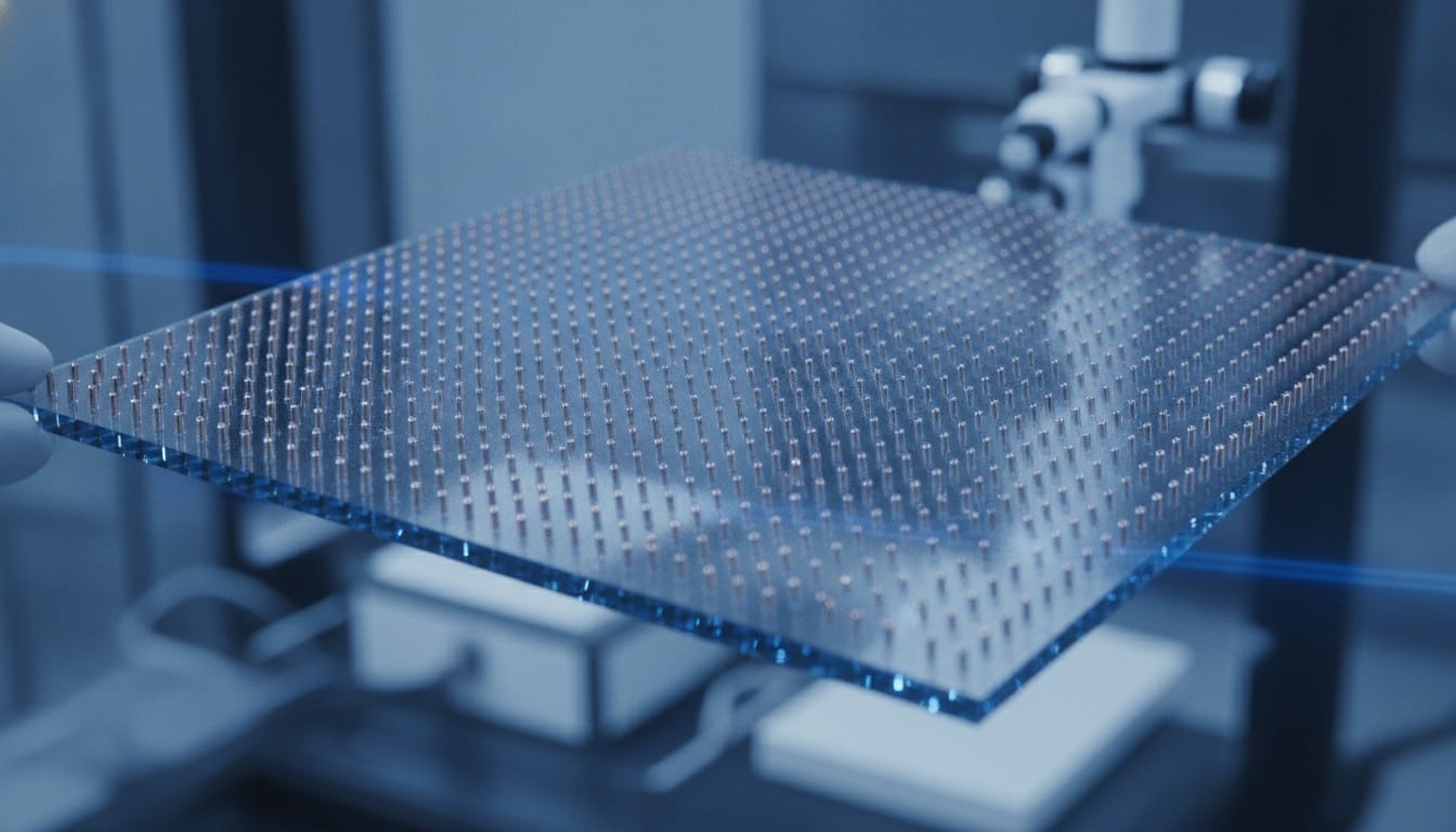 Glass substrate with through-glass vias for advanced semiconductor packaging