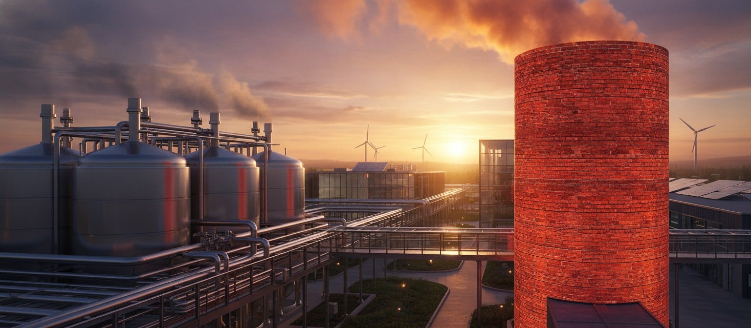 Heineken's Vialonga brewery in Portugal with thermal brick battery storage system for industrial steam generation