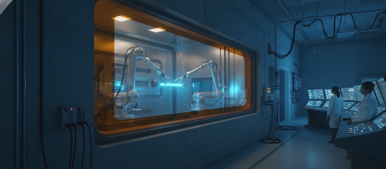 Shielded hot cell facility for handling spent nuclear fuel at Canadian Nuclear Laboratories
