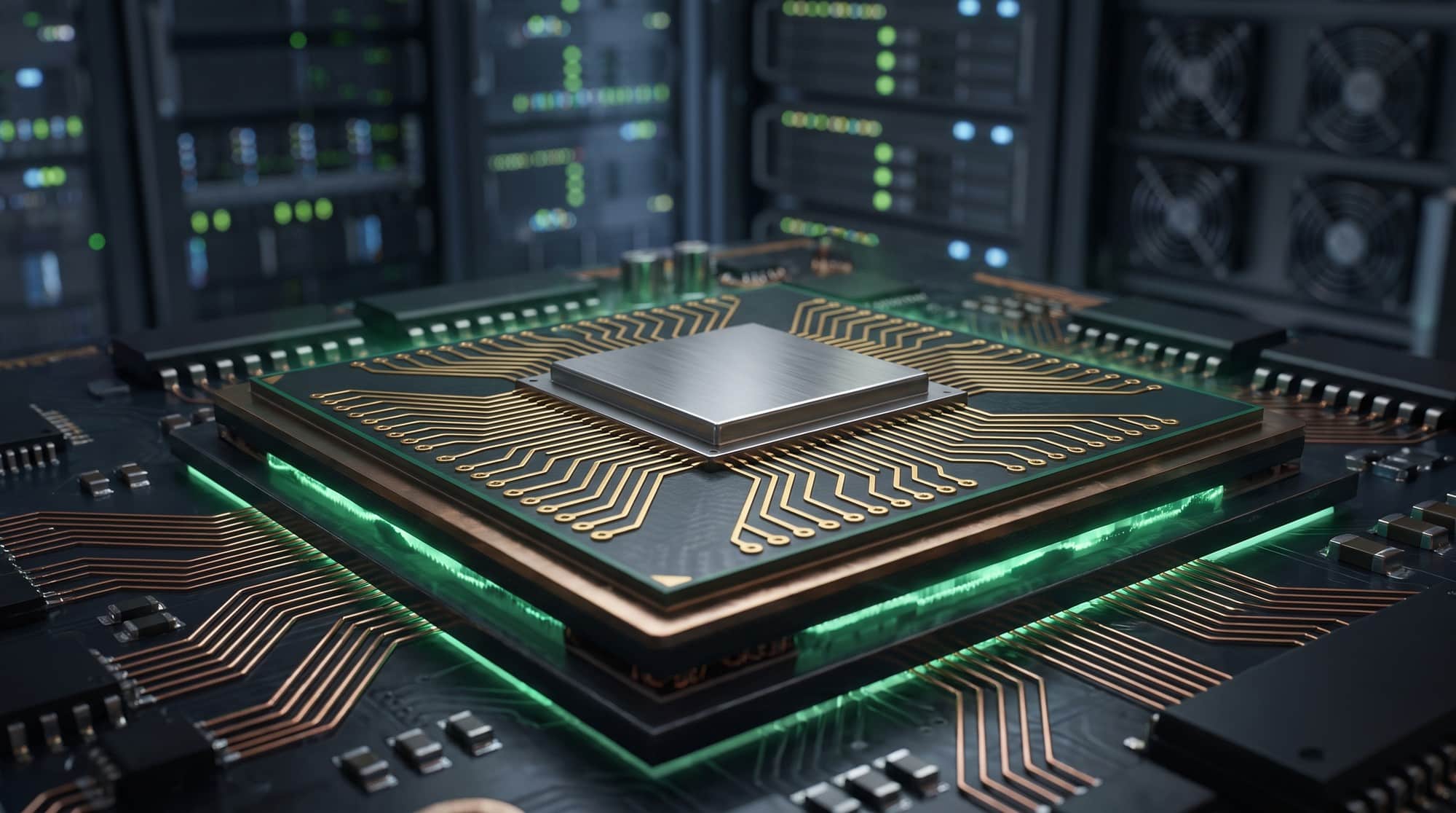OpenAI Jalapeno custom AI inference chip on a circuit board with data center background