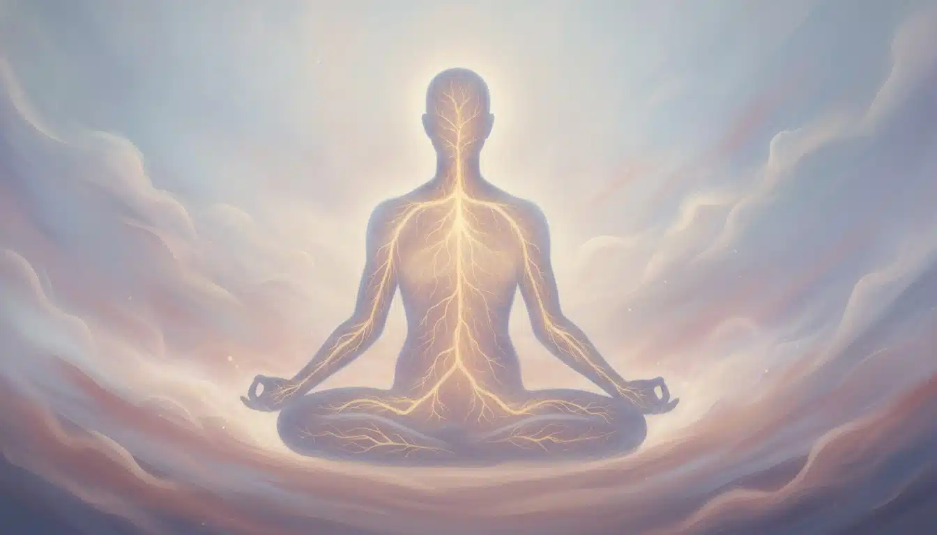 Abstract visualization of nervous system regulation and stress response healing