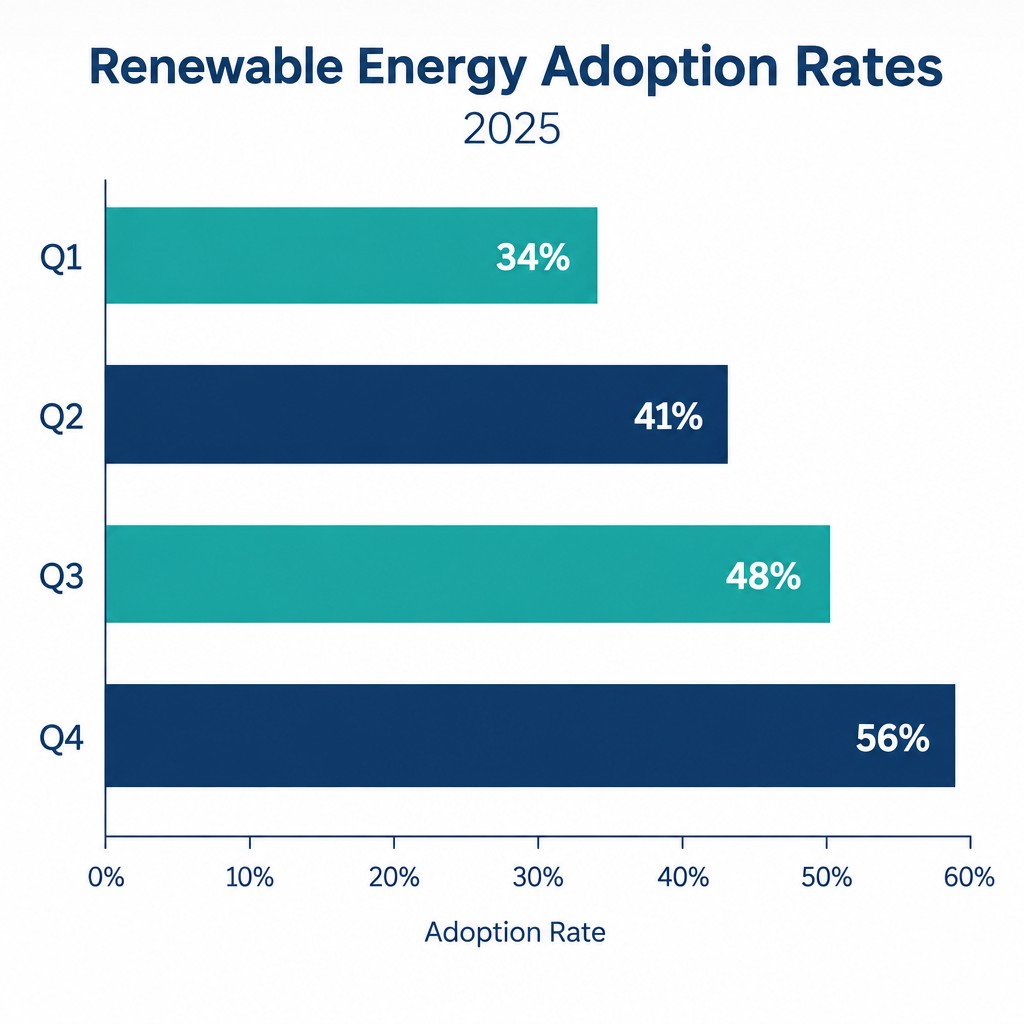 Bar chart showing renewable energy adoption rates for 2025, generated by GPT Image 2.5 Flare at low quality