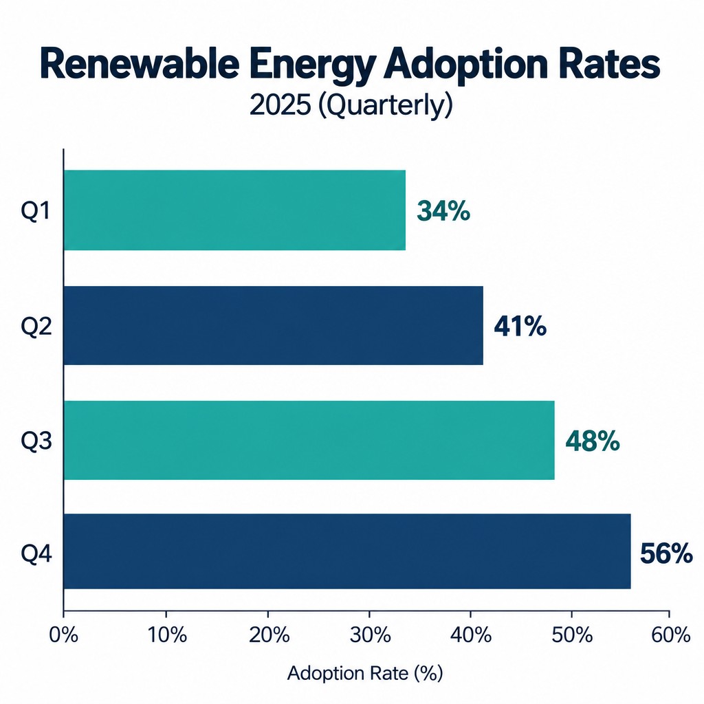 Bar chart showing renewable energy adoption rates for 2025, generated by GPT Image 2.5 Sunburst at max quality