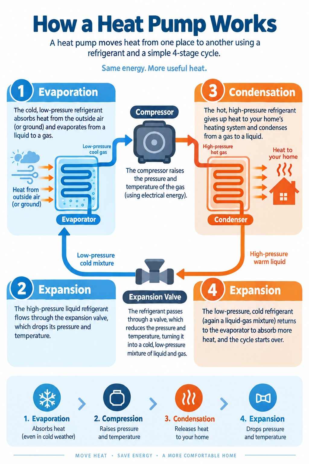 Infographic explaining heat pump operation, generated by GPT Image 2.5 Flare at max quality
