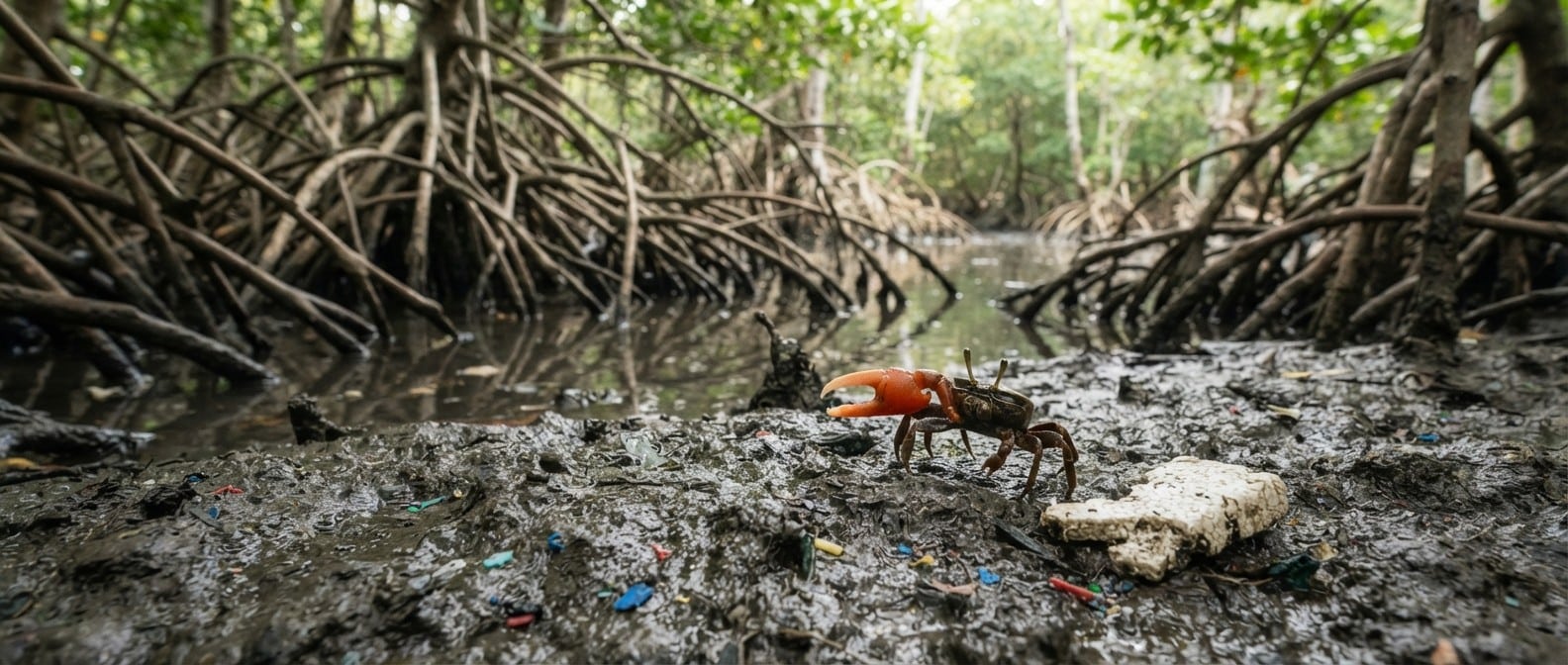 Fiddler Crabs Are Shredding Microplastics in Colombia's Mangroves
