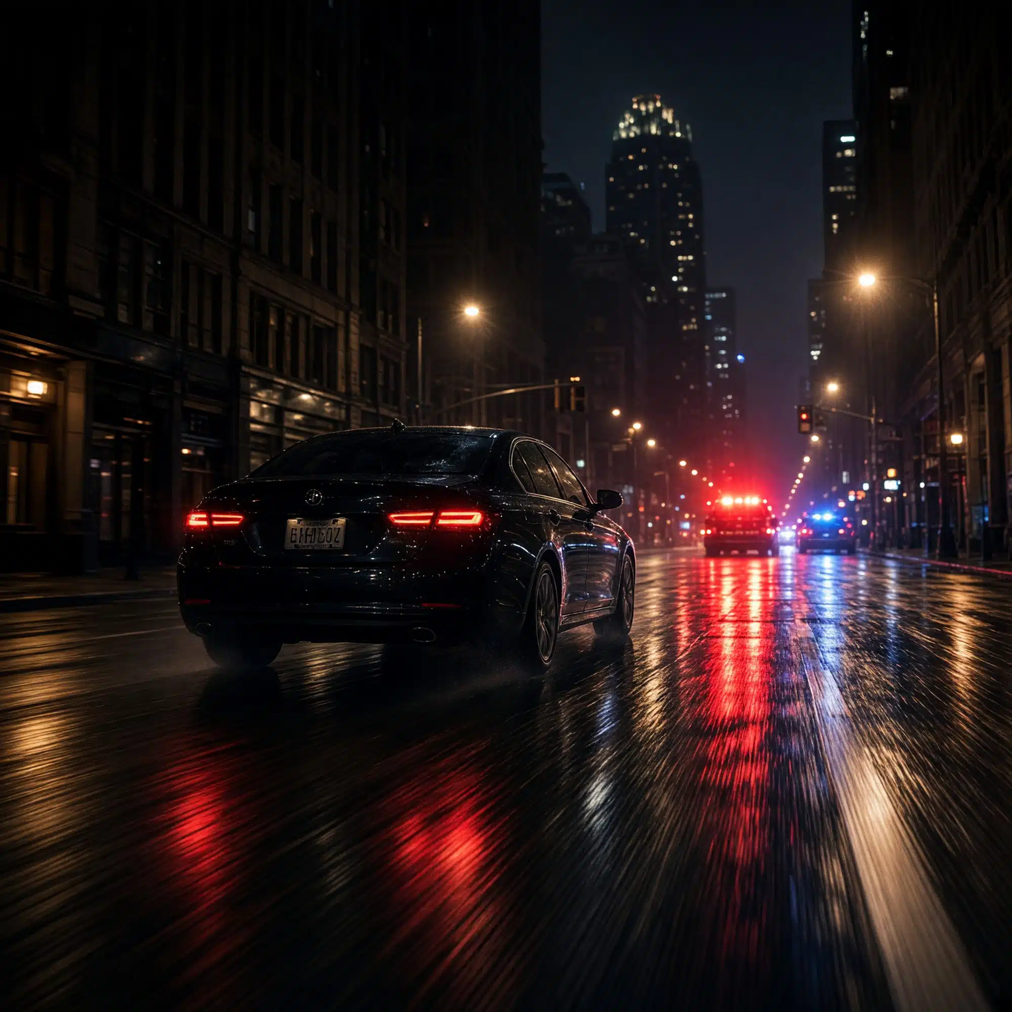 Understanding Why Drivers Flee and the Consequences of Hit-and-Run A car driving away from an accident scene at night