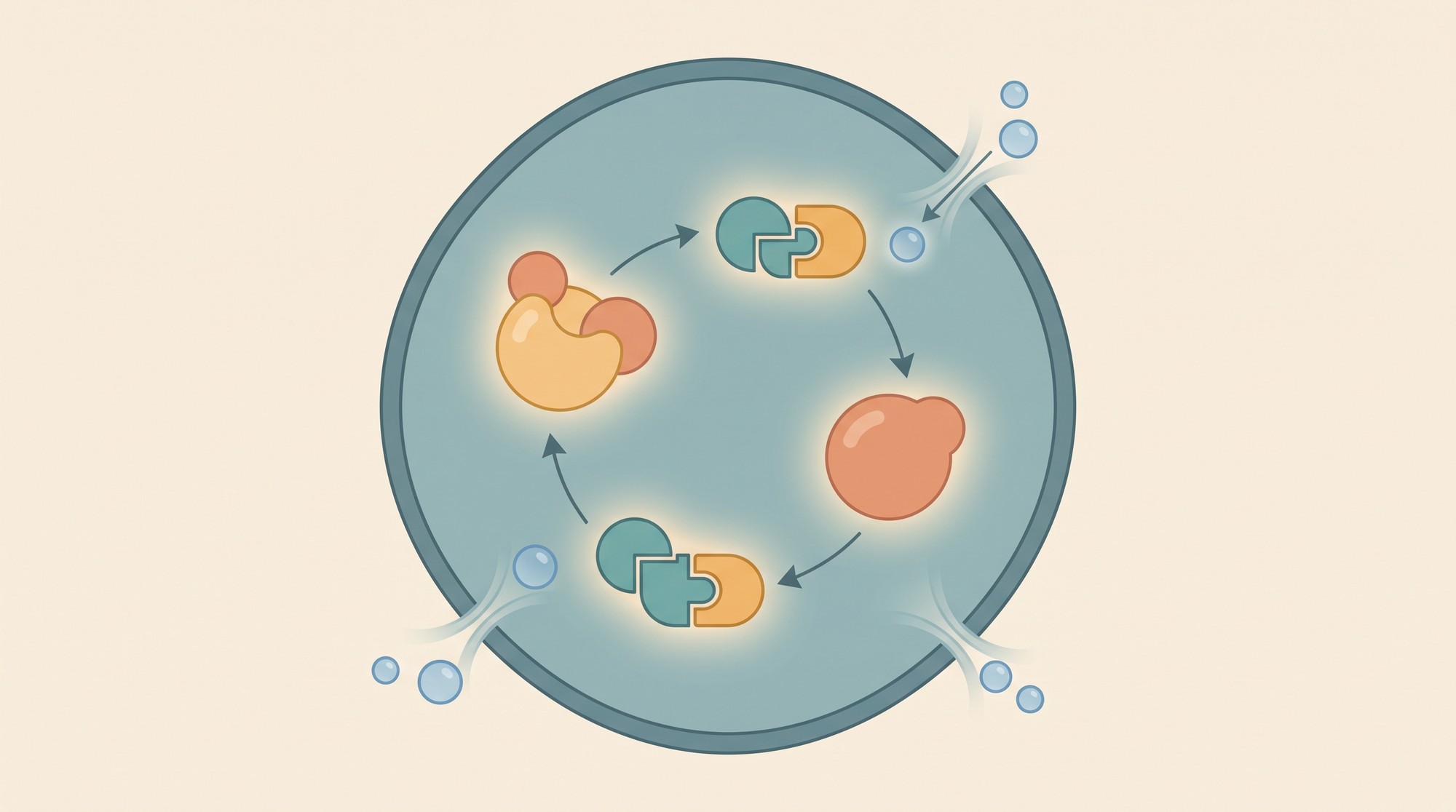 Illustration of a muscle fiber showing creatine fueling ATP energy recycling and water drawn into the cell