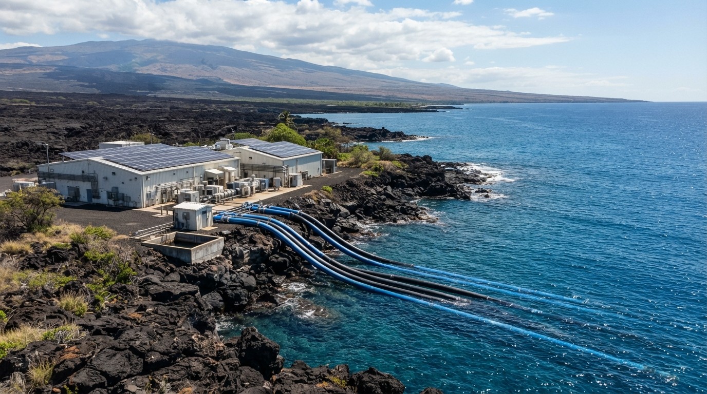 Coastal ocean thermal energy conversion research facility on the Kona coast of Hawaii's Big Island