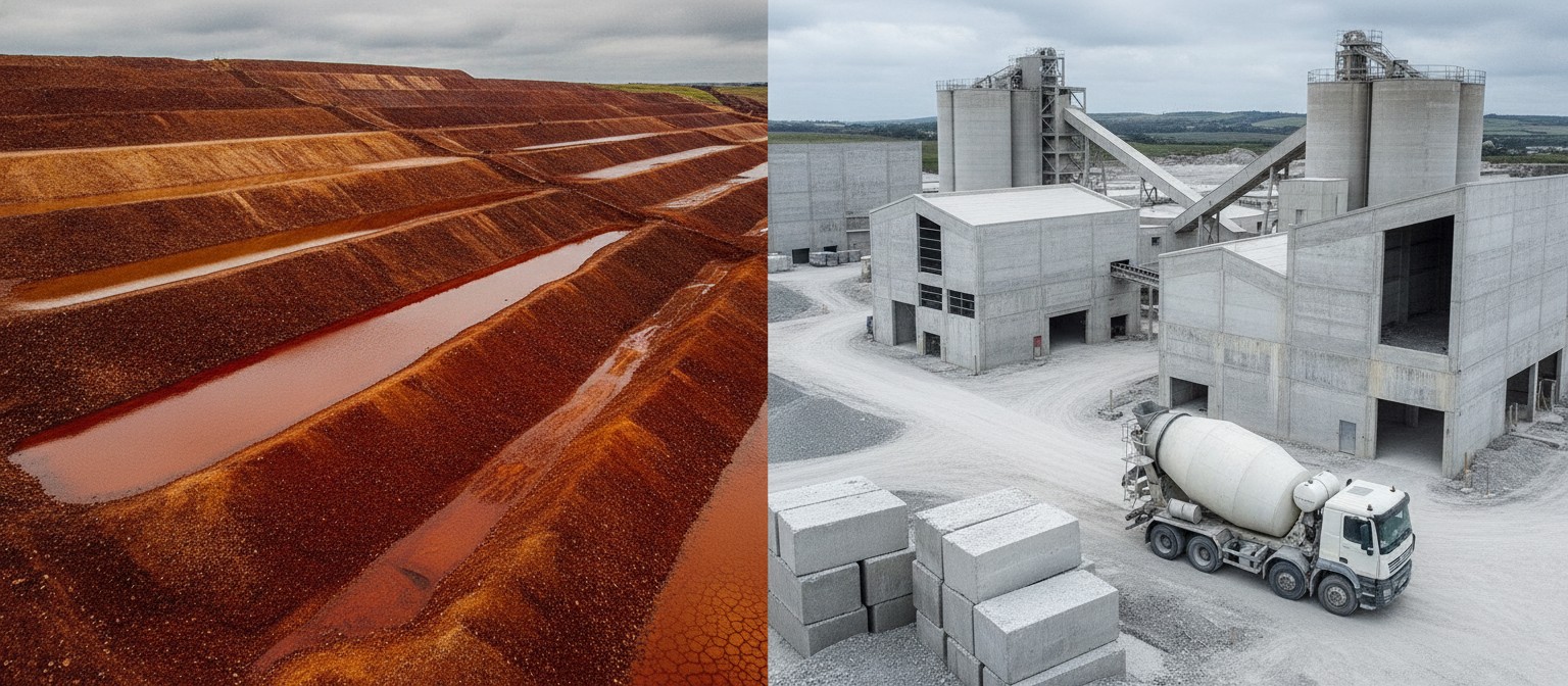 Irish Team Turns Red Mud Waste Into Concrete That Cuts Carbon 80%