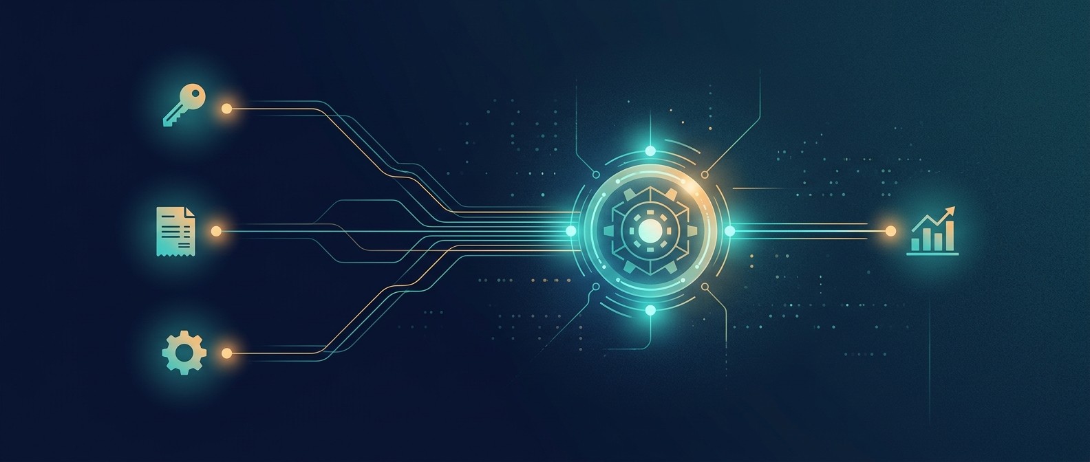 Separate Vendor Accounts Hide The Real Cost of A Figure Illustration of several separate vendor request lines merging into one unified API gateway node.